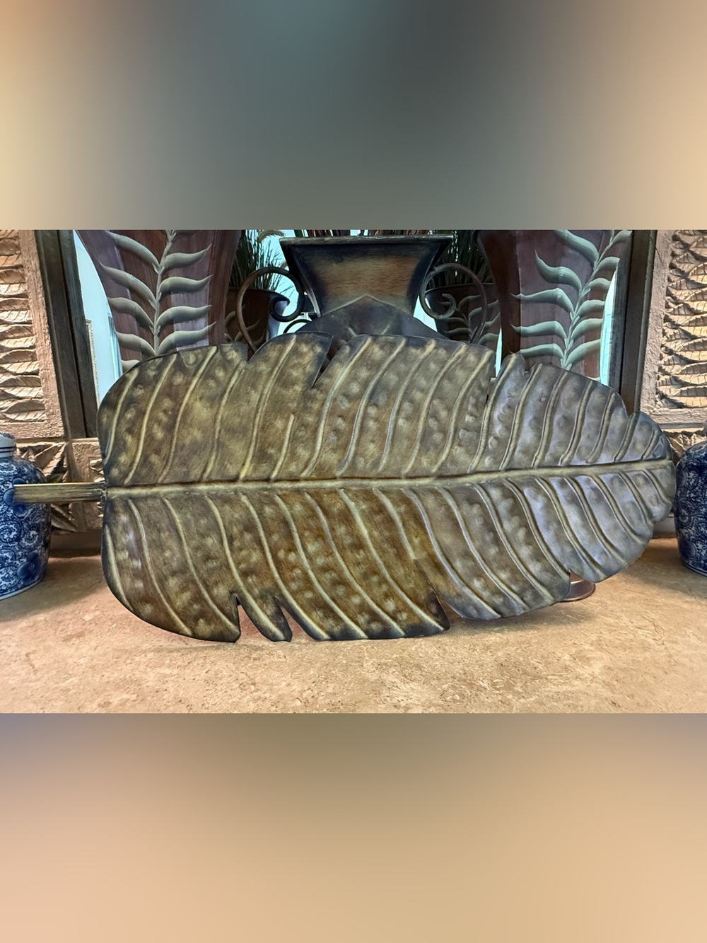 Oversized Metal Banana Leaf Tropical Wall Decor